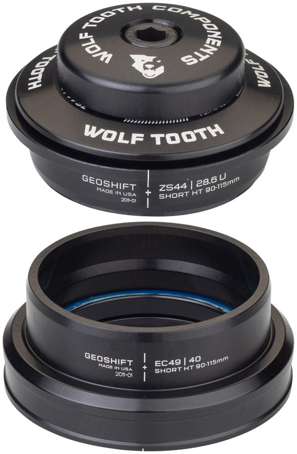 Wolf Tooth GeoShift Performance Angle Headset - 1 Deg Short ZS44/EC49 Black-Goodwynn&#39;sGoodwynn&#39;s