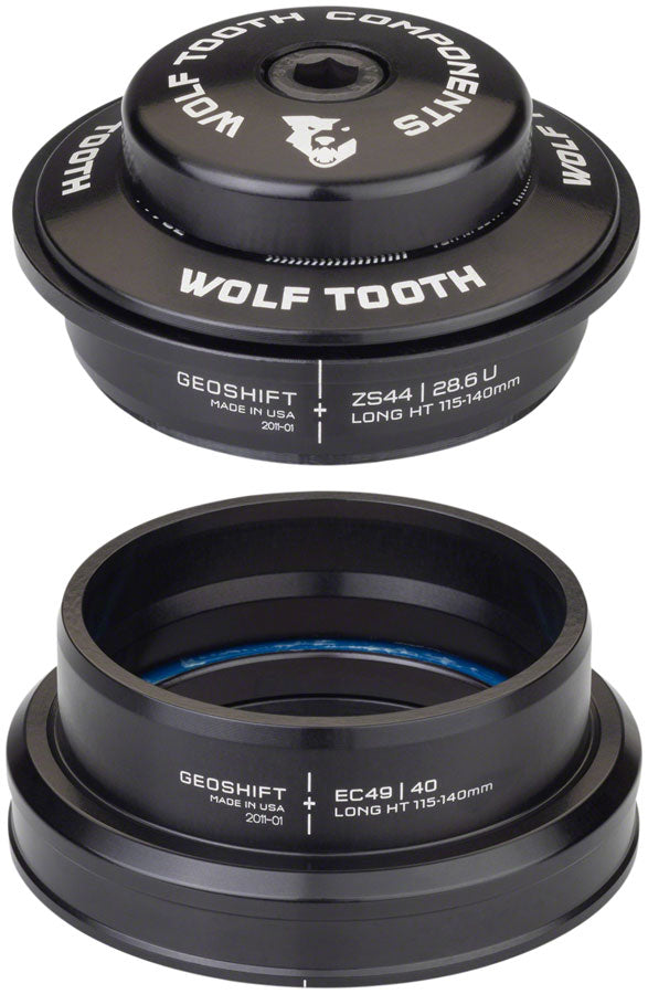 Wolf Tooth GeoShift Performance Angle Headset - 1 Deg Long ZS44/EC49 Black-Goodwynn&#39;sGoodwynn&#39;s