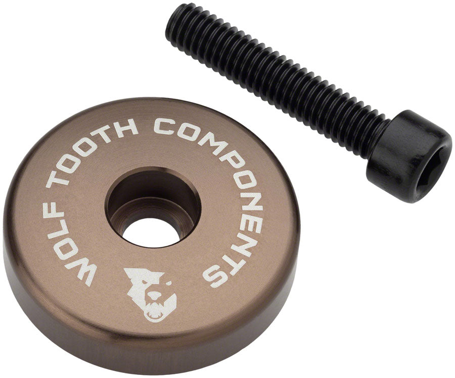 Wolf Tooth Ultralight Stem Cap with Integrated 5mm Spacer - Espresso