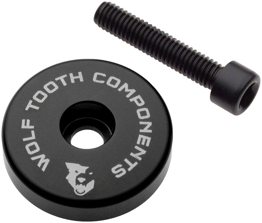 Wolf Tooth Ultralight Stem Cap with Integrated 5mm Spacer - Black-Goodwynn&#39;sGoodwynn&#39;s