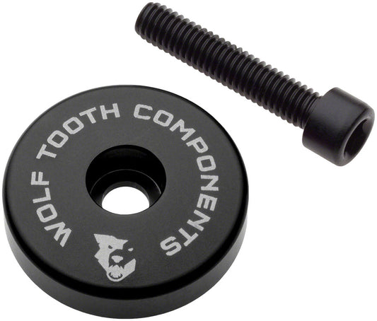 Wolf Tooth Ultralight Stem Cap with Integrated 5mm Spacer - Black-Goodwynn's