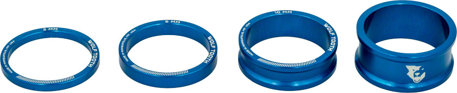 Wolf Tooth Headset Spacer Kit 3 5 10 15mm Blue-Goodwynn&#39;sGoodwynn&#39;s