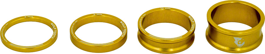 Wolf Tooth Headset Spacer Kit 3 5 10 15mm Gold-Goodwynn&#39;sGoodwynn&#39;s