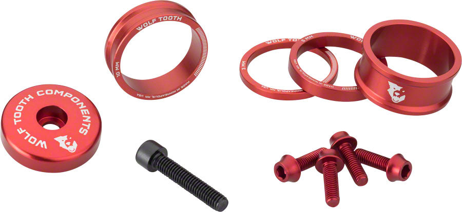 Wolf Tooth BlingKit: Headset Spacer Kit 3 510 15mm Red-Goodwynn&#39;sGoodwynn&#39;s