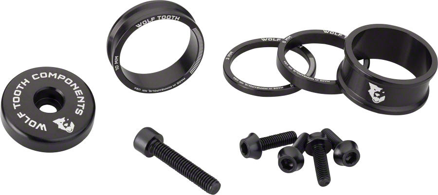 Wolf Tooth BlingKit: Headset Spacer Kit 3 510 15mm Black-Goodwynn&#39;sGoodwynn&#39;s