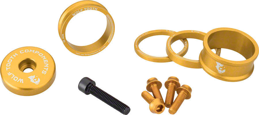 Wolf Tooth BlingKit: Headset Spacer Kit 3 510 15mm Gold-Goodwynn&#39;sGoodwynn&#39;s