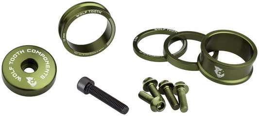 Wolf Tooth BlingKit: Headset Spacer Kit 3 510 15mm Olive-Goodwynn's