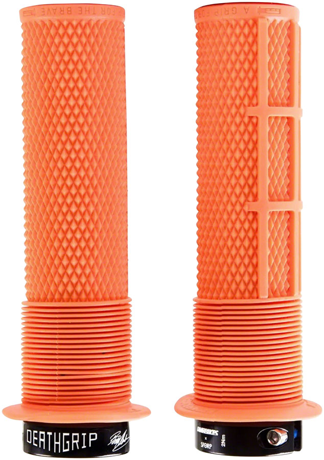 DMR DeathGrip Flanged Grips - Thick Lock-On Orange