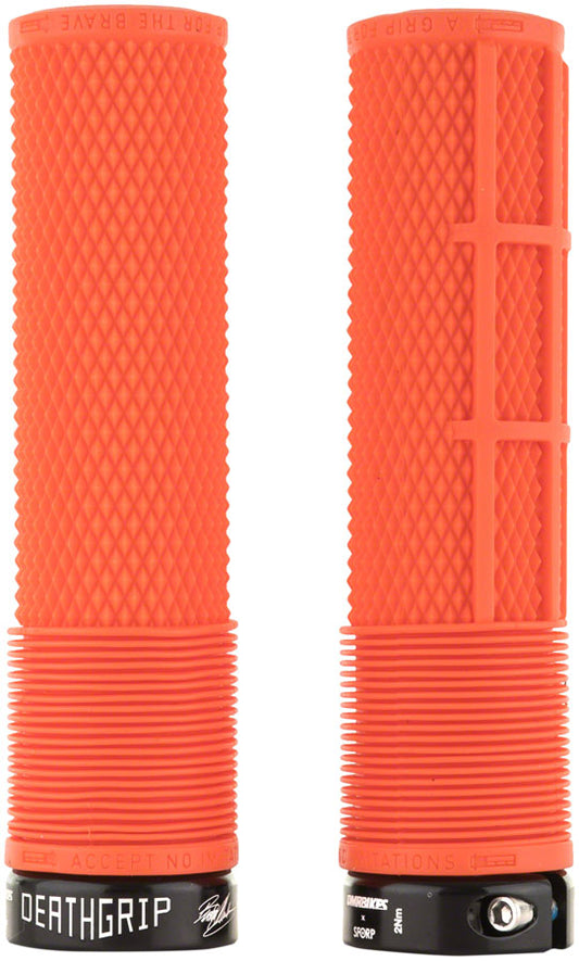 DMR DeathGrip Flangeless Grips - Thick Lock-On Orange-Goodwynn's