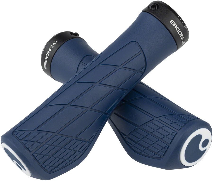 Ergon GA3 Grips - Nightride Blue Lock-On Small