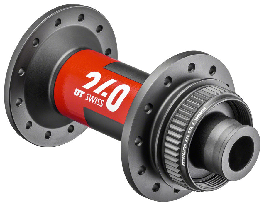 DT Swiss 240 Front Hub - 12 x 100mm Center-Lock Black/Red 28H