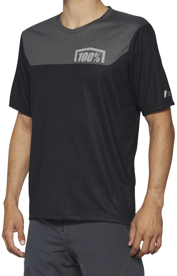 100% Airmatic Jersey - Black/Charcoal Short Sleeve Mens X-Large