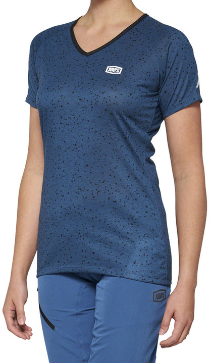 100% Airmatic Jersey - Blue Short Sleeve Womens Small