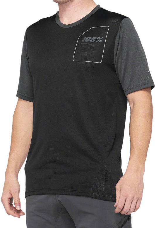 100% Ridecamp Jersey - Black/Charcoal Short Sleeve Mens Small-Goodwynn's