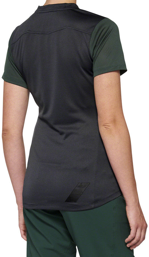 100% Ridecamp Jersey - Charcoal/Green Short Sleeve Womens Small-Goodwynn&#39;sGoodwynn&#39;s