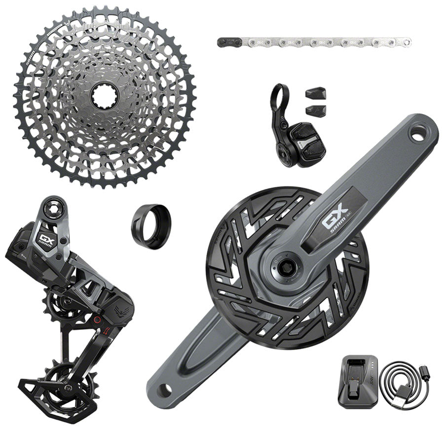 SRAM GX Eagle T-Type Ebike AXS Groupset - 160mm ISIS Crank Arms Bosch 36T Ring/Clip-On Guard Derailleur Shifter 10-52t Cassette-Goodwynn&#39;sGoodwynn&#39;s