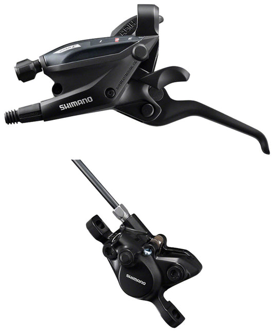 Shimano ST-EF505 EZ Fire Plus Shift/Brake Lever BR-MT200 Disc Brake Caliper - Left/Front 3x Shift 2-Piston BLK-Goodwynn's