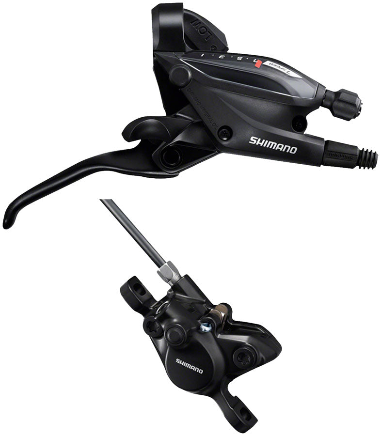 Shimano ST-EF505 EZ Fire Plus Shift/Brake Lever BR-MT200 Disc Brake Caliper - Right/Rear 7-Speed 2-Piston BLK