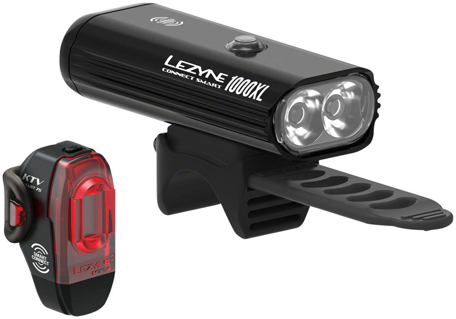 Lezyne Connect Smart 1000XL Headlight and KTV Pro Smart Taillight Set: Black-Goodwynn&#39;sGoodwynn&#39;s