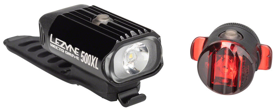 Lezyne Hecto 500XL and Fempto Headlight and Taillight Set: Black