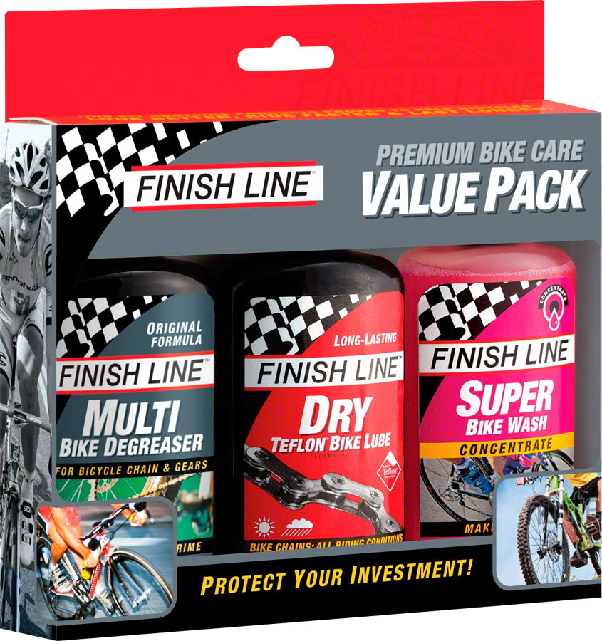 Finish Line Bike Care Value Pack Includes DRY Chain Lubricant EcoTech Degreaser Super Bike Wash Cleaner-Goodwynn&#39;sGoodwynn&#39;s