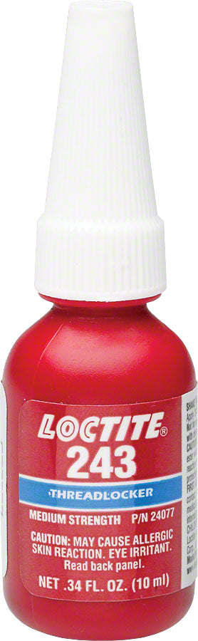 Loctite #243 Threadlocker Medium Strength - For Fastners 6-20mm Oil Resistant 10ml