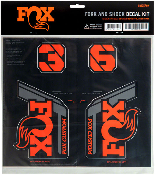 FOX Fork and Shock Decal Kit - Factory Orange-Goodwynn's