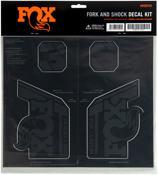 FOX Fork and Shock Decal Kit - Stealth Black-Goodwynn's