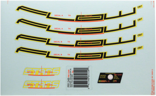 Stans No Tubes Flow CB7 Rim Decal - 29" Yellow Set-Goodwynn's