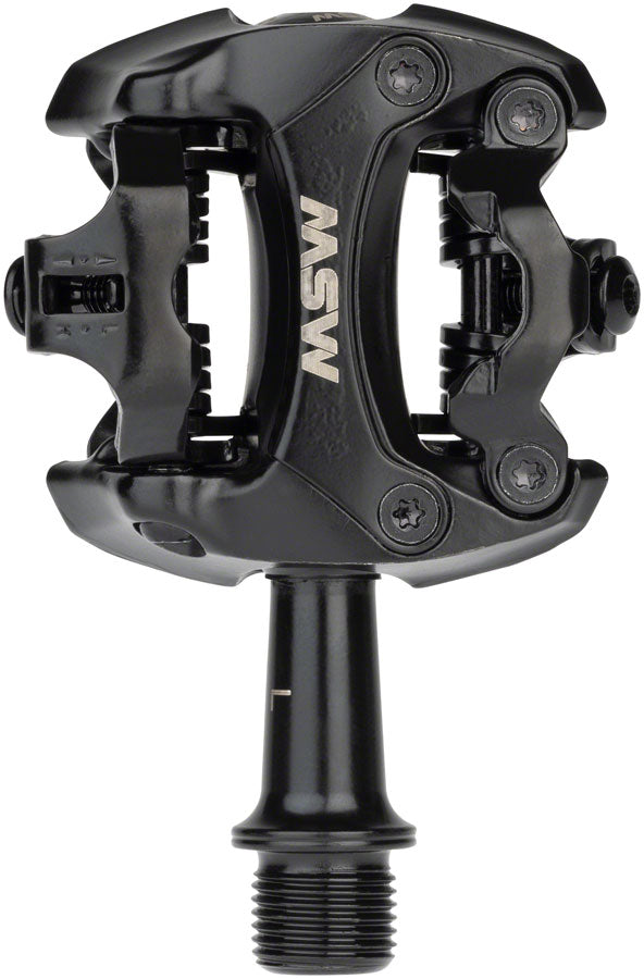 MSW Flash II Pedals - Dual Sided Clipless Aluminum 9/16" Black-Goodwynn&#39;sGoodwynn&#39;s