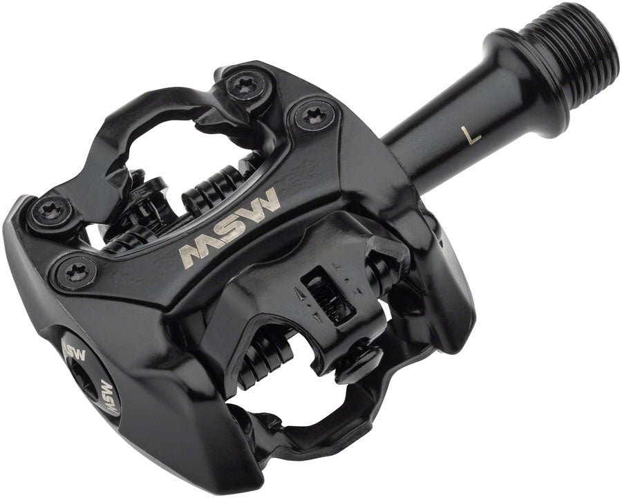 MSW Flash II Pedals - Dual Sided Clipless Aluminum 9/16" Black-Goodwynn&#39;sGoodwynn&#39;s