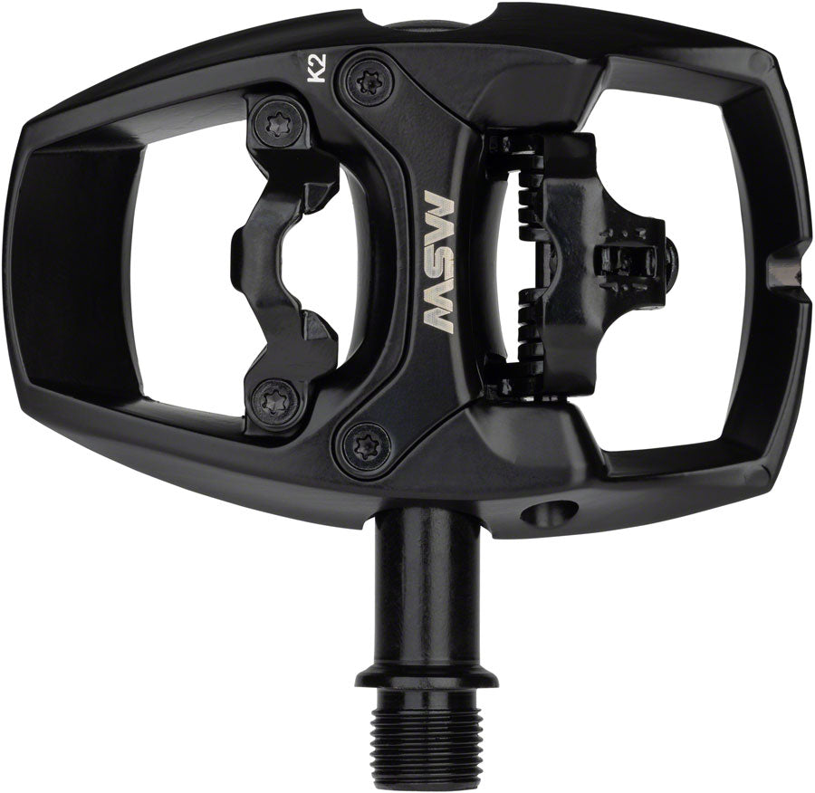 MSW Flip I Pedals - Single Side Clipless Platform Aluminum 9/16" Intense BLK-Goodwynn&#39;sGoodwynn&#39;s