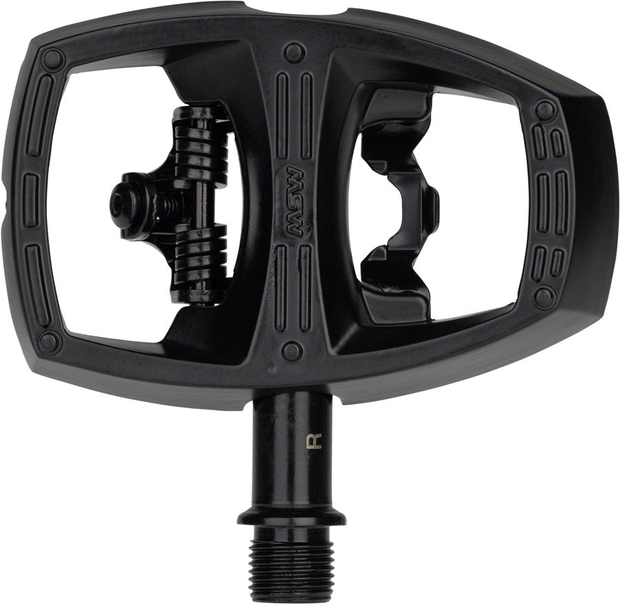 MSW Flip I Pedals - Single Side Clipless Platform Aluminum 9/16" Intense BLK-Goodwynn&#39;sGoodwynn&#39;s