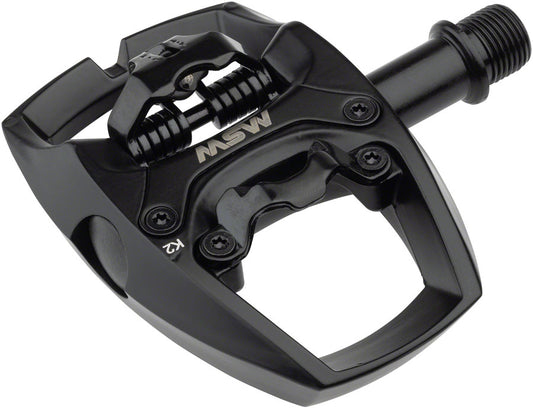 MSW Flip I Pedals - Single Side Clipless Platform Aluminum 9/16" Intense BLK-Goodwynn's