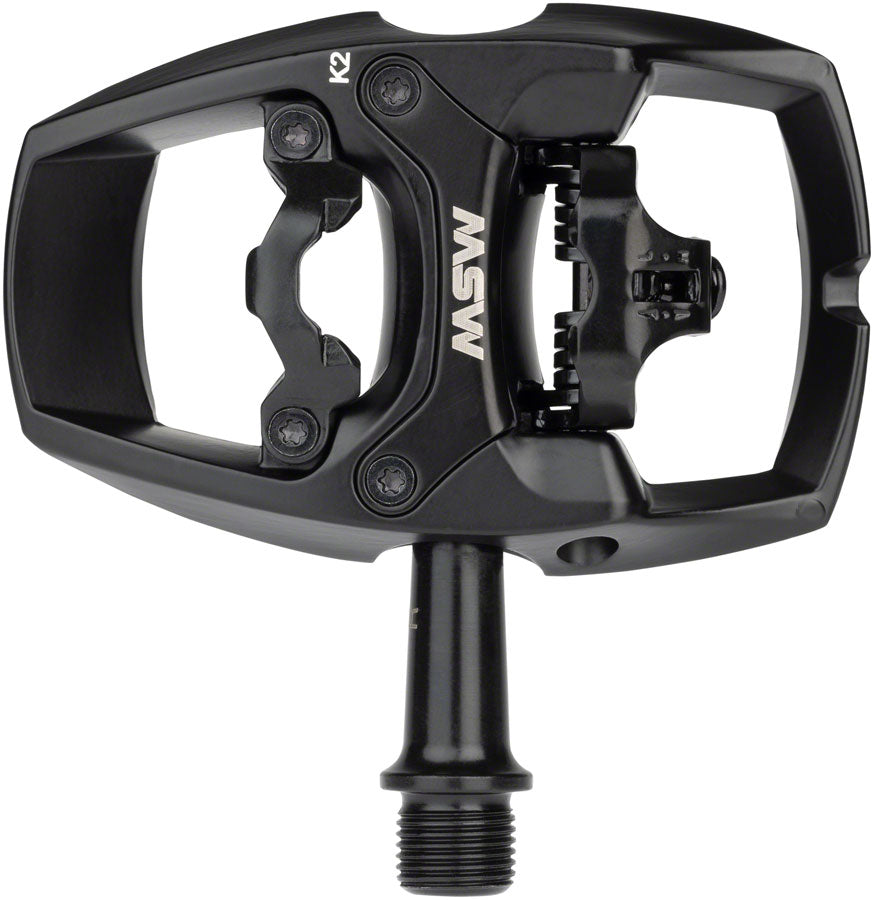 MSW Flip II Pedals - Single Side Clipless with Platform Aluminum 9/16" Black-Goodwynn&#39;sGoodwynn&#39;s