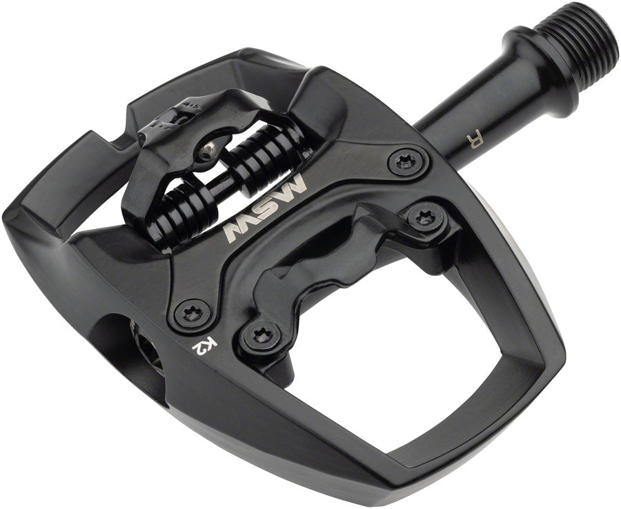 MSW Flip II Pedals - Single Side Clipless with Platform Aluminum 9/16" Black-Goodwynn&#39;sGoodwynn&#39;s