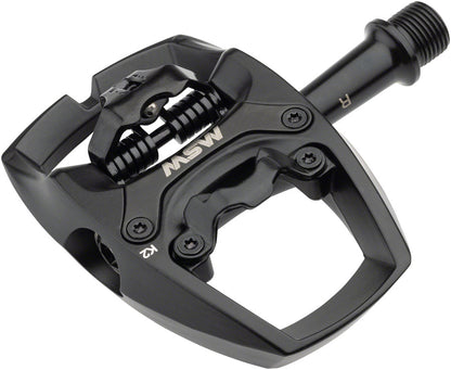 MSW Flip II Pedals - Single Side Clipless with Platform Aluminum 9/16" Black