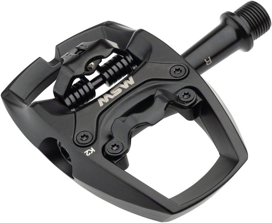 MSW Flip II Pedals - Single Side Clipless with Platform Aluminum 9/16" Black-Goodwynn's