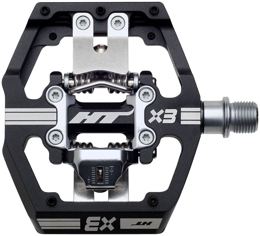 HT Components X3 Pedals - Dual Sided Clipless Platform Aluminum 9/16" BLK-Goodwynn&#39;sGoodwynn&#39;s