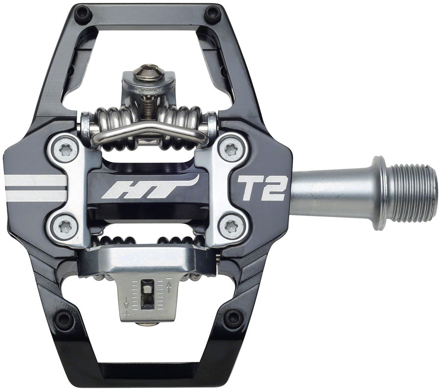 HT Components T2 Pedals - Dual Sided Clipless Platform Aluminum 9/16" BLK-Goodwynn&#39;sGoodwynn&#39;s