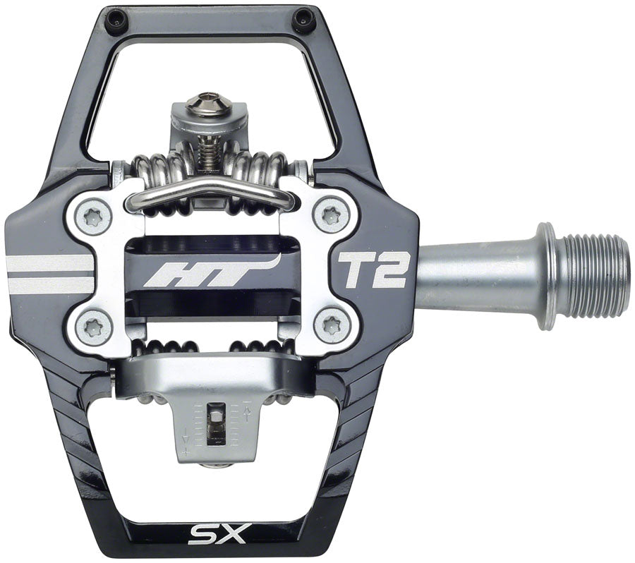 HT Components T2-SX Pedals - Dual Sided Clipless Platform Aluminum 9/16" BLK