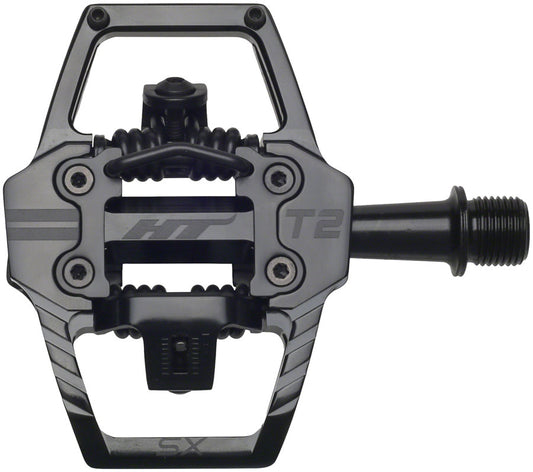 HT Components T2-SX Pedals - Dual Sided Clipless Platform Aluminum 9/16" Stealth BLK-Goodwynn's