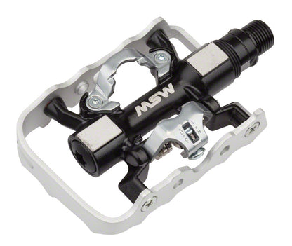 MSW CP-200 Pedals - Single Side Clipless Platform  Aluminum  9/16" BLK/Silver