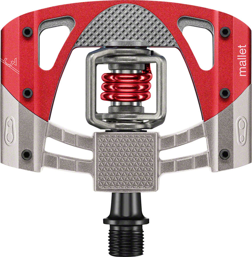 Crank Brothers Mallet 3 Pedals - Dual Sided Clipless Platform Aluminum 9/16" Raw /Red