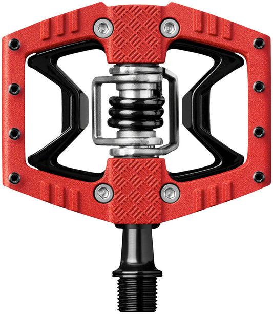 Crankbrothers Double Shot 3 Pedals - Single Side Clipless Platform Aluminum 9/16" Red/BLK-Goodwynn's