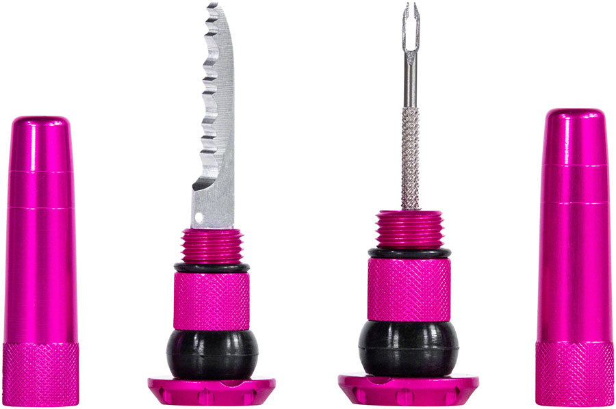 Muc-Off Stealth Tubeless Puncture Plugs Tire Repair Kit - Bar-End Mount Pink Pair-Goodwynn&#39;sGoodwynn&#39;s