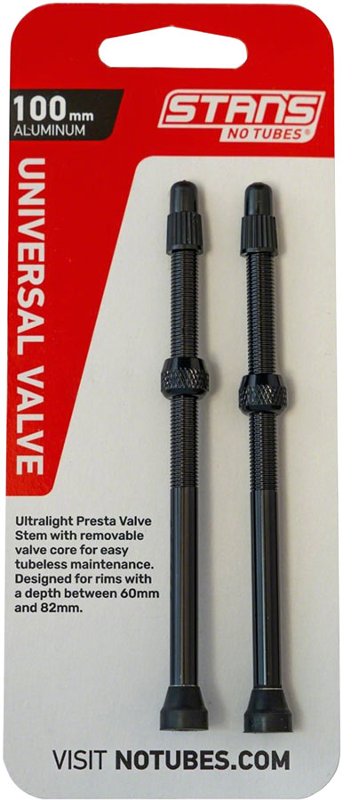 Stans NoTubes Alloy Valve Stems - 100mm Pair Black