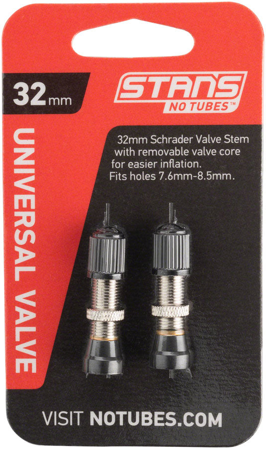 Stans NoTubes Brass Valve Stems - 32mm Universal Schrader Pair