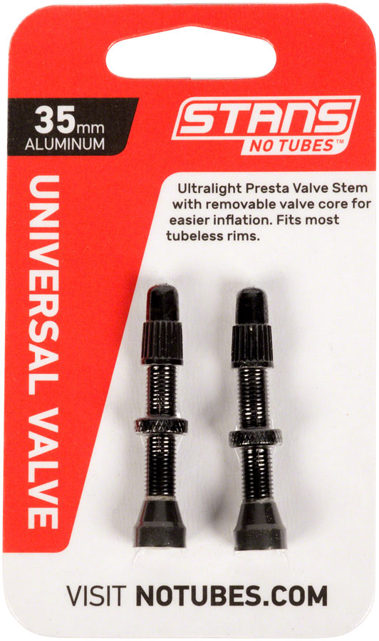 Stans NoTubes Alloy Valve Stems - 35mm Pair Black