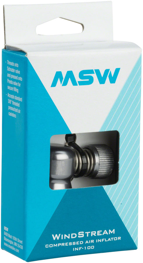 MSW Windstream Push 100 Inflator Head Silver-Goodwynn&#39;sGoodwynn&#39;s